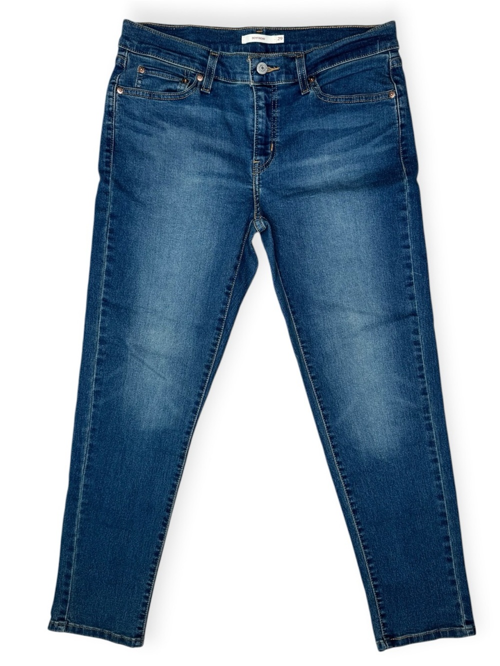 Levi’s Boyfriend Jeans 29 Mid-rise 5-pocket Medium-Wash Stretch Denim